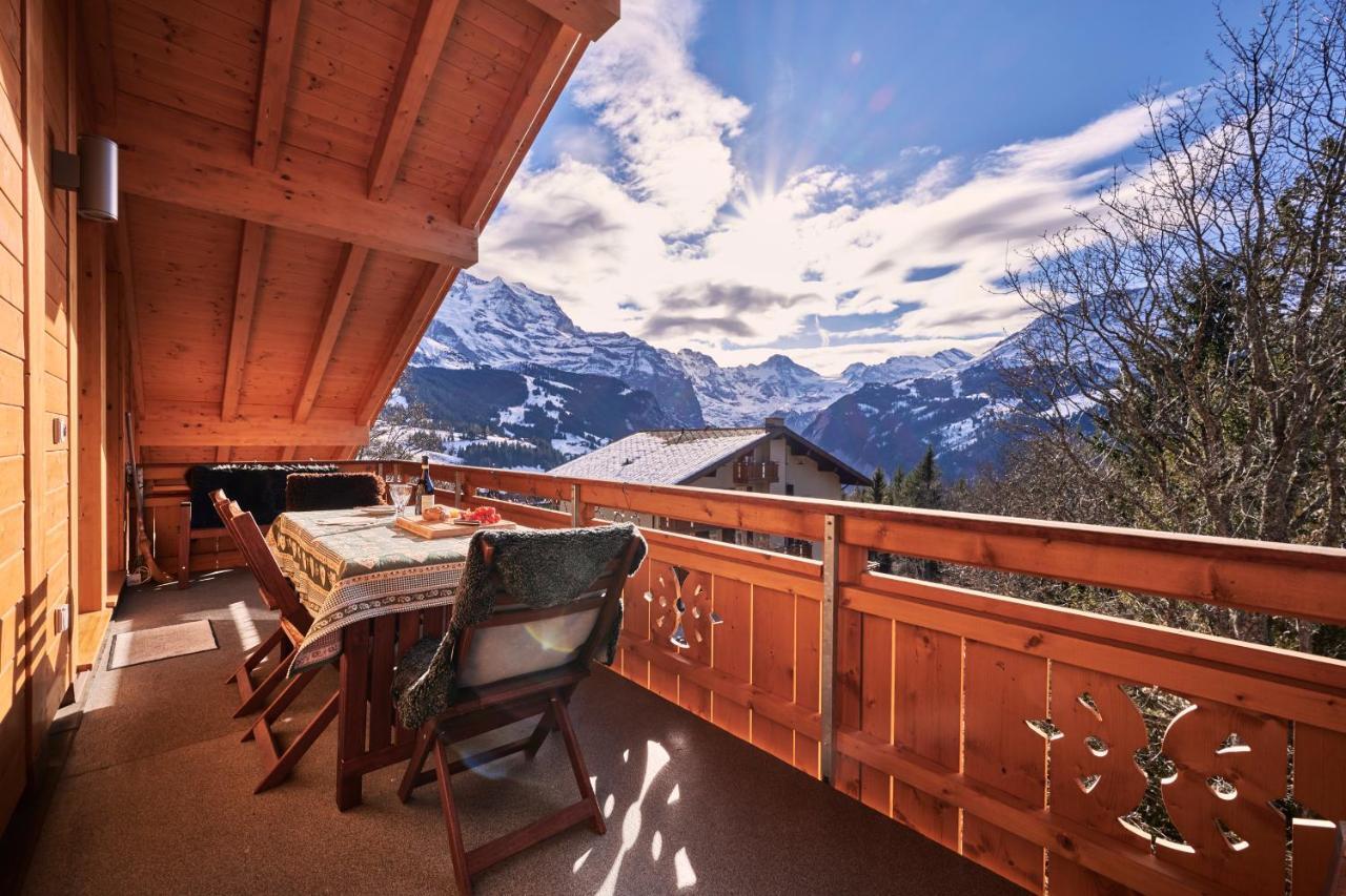 Chalet Bergfrieden Penthouse Leilighet Wengen Eksteriør bilde